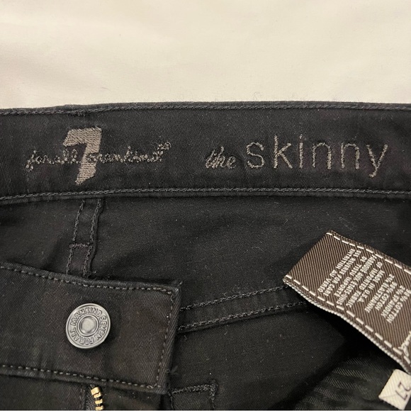 🎉HP🎉 NEW NWT 7 for all Mankind Black The Skinny USA Made Denim Jeans Size 27 - Picture 9 of 12